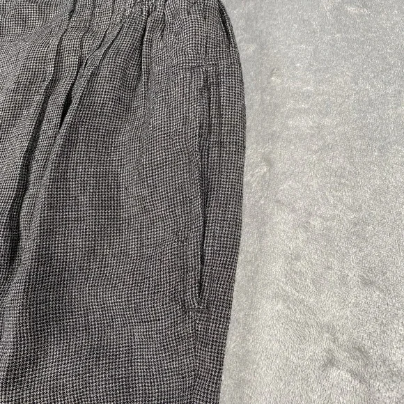 POETRY Pants Womens Sz 8 Grey Linen Tapered Trousers Crop Pleated Houndstooth - Picture 3 of 13